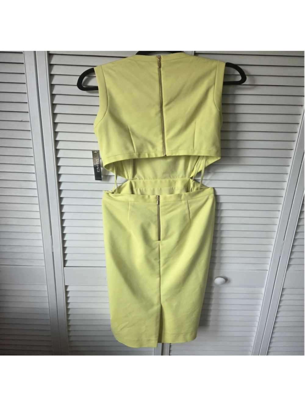 Women's NWT Tahari ASL Neon Green Tyra Dress with Cutouts Size 6 - Picture 11 of 16